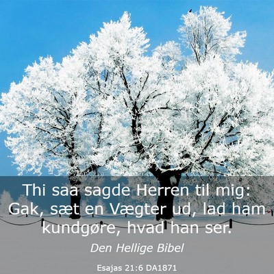 Picture 03 - Esajas 21:6 DA1871 - Thi saa sagde Herren til mig: Gak, sæt en - Bible Verse Picture