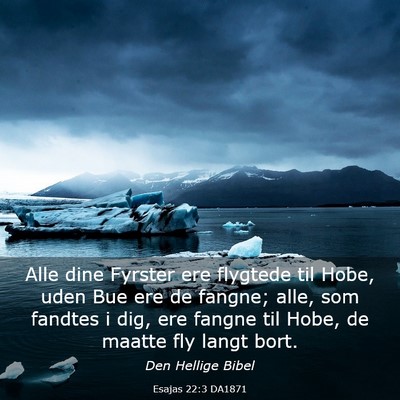 Picture 03 - Esajas 22:3 DA1871 - Alle dine Fyrster ere flygtede til Hobe, uden Bue - Bible Verse Picture