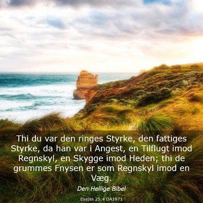 Picture 03 - Esajas 25:4 DA1871 - Thi du var den ringes Styrke, den fattiges - Bible Verse Picture