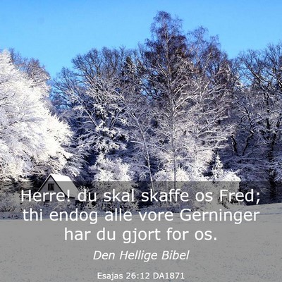 Picture 03 - Esajas 26:12 DA1871 - Herre! du skal skaffe os Fred; thi endog alle - Bible Verse Picture