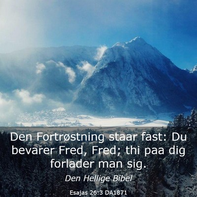Picture 03 - Esajas 26:3 DA1871 - Den Fortrøstning staar fast: Du bevarer Fred, - Bible Verse Picture