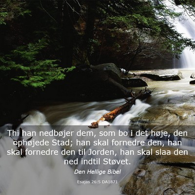Picture 03 - Esajas 26:5 DA1871 - Thi han nedbøjer dem, som bo i det høje, den - Bible Verse Picture
