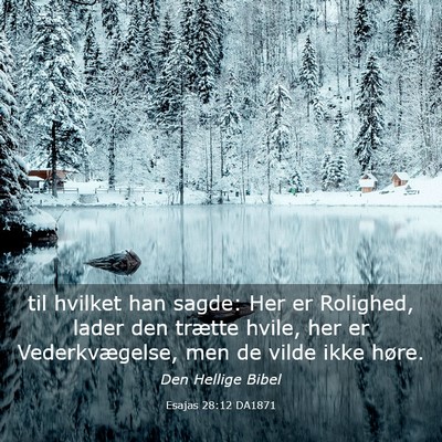Picture 03 - Esajas 28:12 DA1871 - til hvilket han sagde: Her er Rolighed, lader den - Bible Verse Picture