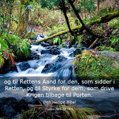 Picture 03 - Esajas 28:6 DA1871 - og til Rettens Aand for den, som sidder i Retten, - Bible Verse Picture