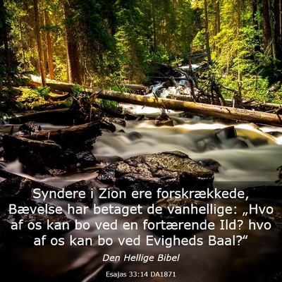 Picture 03 - Esajas 33:14 DA1871 - Syndere i Zion ere forskrækkede, Bævelse har - Bible Verse Picture