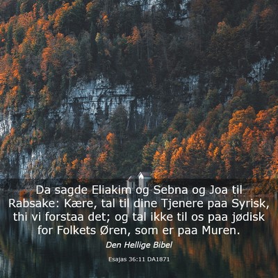 Picture 03 - Esajas 36:11 DA1871 - Da sagde Eliakim og Sebna og Joa til Rabsake: - Bible Verse Picture