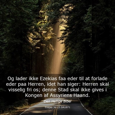 Picture 03 - Esajas 36:15 DA1871 - Og lader ikke Ezekias faa eder til at forlade - Bible Verse Picture