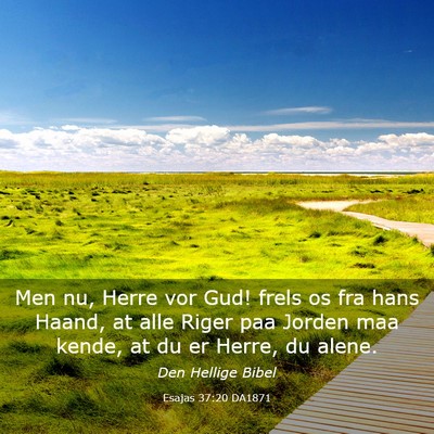 Picture 03 - Esajas 37:20 DA1871 - Men nu, Herre vor Gud! frels os fra hans Haand, - Bible Verse Picture