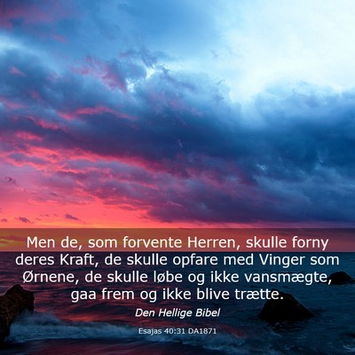 Picture 03 - Esajas 40:31 DA1871 - Men de, som forvente Herren, skulle forny deres - Bible Verse Picture