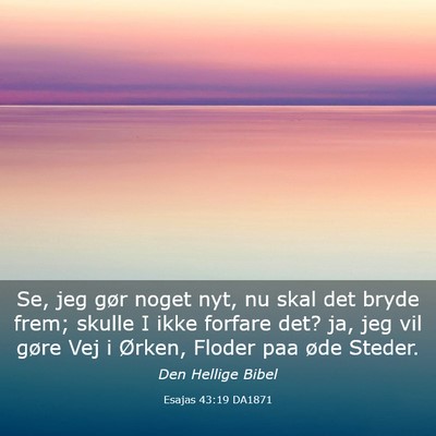 Picture 03 - Esajas 43:19 DA1871 - Se, jeg gør noget nyt, nu skal det bryde frem; - Bible Verse Picture