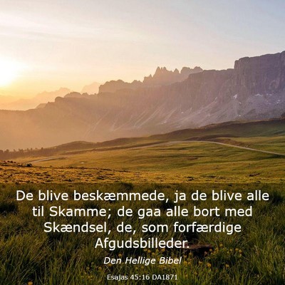 Picture 03 - Esajas 45:16 DA1871 - De blive beskæmmede, ja de blive alle til - Bible Verse Picture