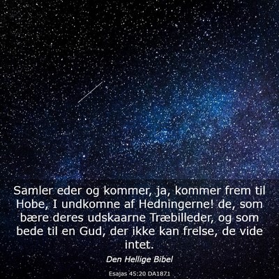 Picture 03 - Esajas 45:20 DA1871 - Samler eder og kommer, ja, kommer frem til Hobe, - Bible Verse Picture