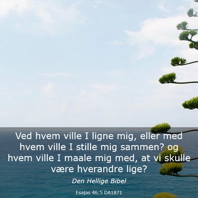 Picture 03 - Esajas 46:5 DA1871 - Ved hvem ville I ligne mig, eller med hvem ville - Bible Verse Picture