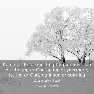 Picture 03 - Esajas 46:9 DA1871 - Kommer de forrige Ting fra gammel Tid i Hu; thi - Bible Verse Picture