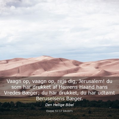 Picture 03 - Esajas 51:17 DA1871 - Vaagn op, vaagn op, rejs dig, Jerusalem! du som - Bible Verse Picture