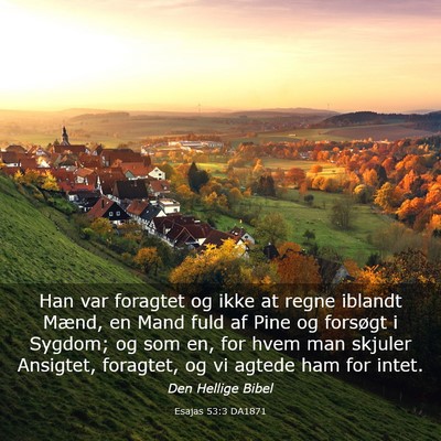 Picture 03 - Esajas 53:3 DA1871 - Han var foragtet og ikke at regne iblandt Mænd, - Bible Verse Picture