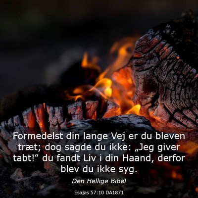 Picture 03 - Esajas 57:10 DA1871 - Formedelst din lange Vej er du bleven træt; dog - Bible Verse Picture