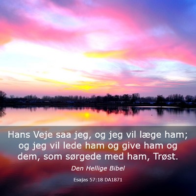 Picture 03 - Esajas 57:18 DA1871 - Hans Veje saa jeg, og jeg vil læge ham; og jeg - Bible Verse Picture