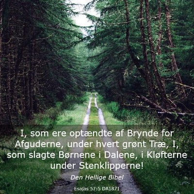 Picture 03 - Esajas 57:5 DA1871 - I, som ere optændte af Brynde for Afguderne, - Bible Verse Picture