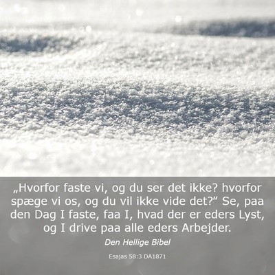 Picture 03 - Esajas 58:3 DA1871 - „Hvorfor faste vi, og du ser det ikke? hvorfor - Bible Verse Picture