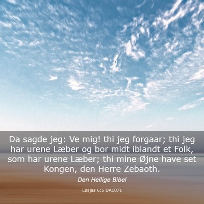 Picture 03 - Esajas 6:5 DA1871 - Da sagde jeg: Ve mig! thi jeg forgaar; thi jeg - Bible Verse Picture