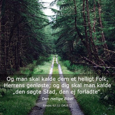 Picture 03 - Esajas 62:12 DA1871 - Og man skal kalde dem et helligt Folk, Herrens - Bible Verse Picture