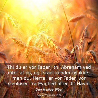 Picture 03 - Esajas 63:16 DA1871 - Thi du er vor Fader; thi Abraham ved intet af os, - Bible Verse Picture