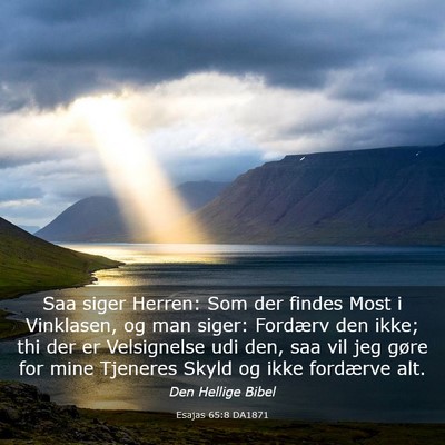 Picture 03 - Esajas 65:8 DA1871 - Saa siger Herren: Som der findes Most i - Bible Verse Picture