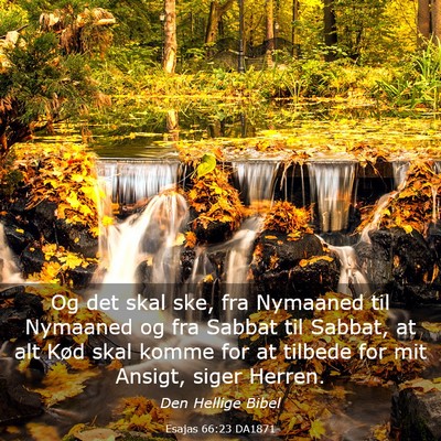 Picture 03 - Esajas 66:23 DA1871 - Og det skal ske, fra Nymaaned til Nymaaned og fra - Bible Verse Picture