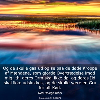 Picture 03 - Esajas 66:24 DA1871 - Og de skulle gaa ud og se paa de døde Kroppe af - Bible Verse Picture