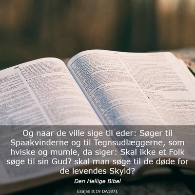 Picture 03 - Esajas 8:19 DA1871 - Og naar de ville sige til eder: Søger til - Bible Verse Picture