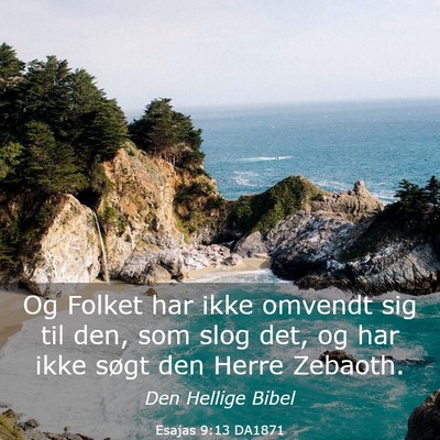 Picture 03 - Esajas 9:13 DA1871 - Og Folket har ikke omvendt sig til den, som slog - Bible Verse Picture