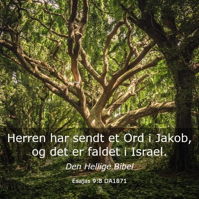 Picture 03 - Esajas 9:8 DA1871 - Herren har sendt et Ord i Jakob, og det er faldet - Bible Verse Picture