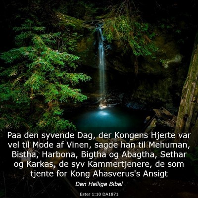 Picture 03 - Ester 1:10 DA1871 - Paa den syvende Dag, der Kongens Hjerte var vel - Bible Verse Picture