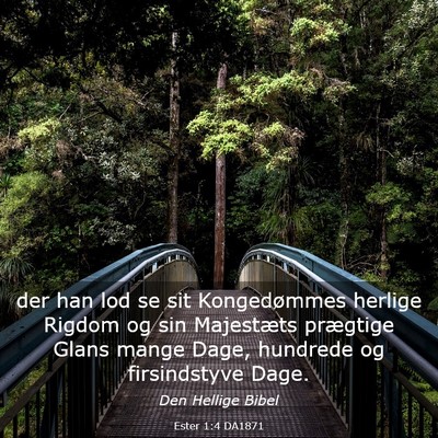Picture 03 - Ester 1:4 DA1871 - der han lod se sit Kongedømmes herlige Rigdom og - Bible Verse Picture