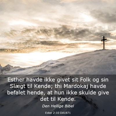 Picture 03 - Ester 2:10 DA1871 - Esther havde ikke givet sit Folk og sin Slægt - Bible Verse Picture