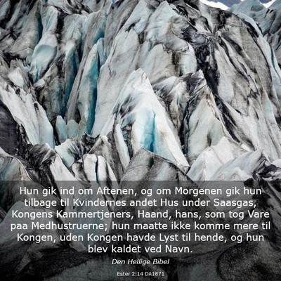 Picture 03 - Ester 2:14 DA1871 - Hun gik ind om Aftenen, og om Morgenen gik hun - Bible Verse Picture