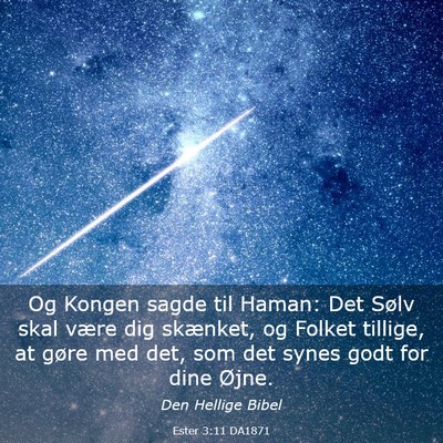 Picture 03 - Ester 3:11 DA1871 - Og Kongen sagde til Haman: Det Sølv skal være - Bible Verse Picture