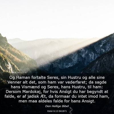Picture 03 - Ester 6:13 DA1871 - Og Haman fortalte Seres, sin Hustru og alle sine - Bible Verse Picture
