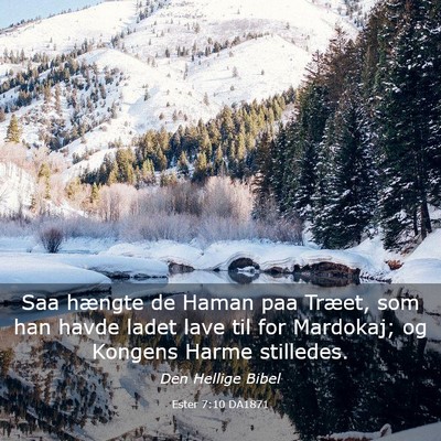 Picture 03 - Ester 7:10 DA1871 - Saa hængte de Haman paa Træet, som han havde - Bible Verse Picture