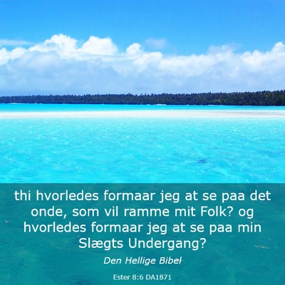 Picture 03 - Ester 8:6 DA1871 - thi hvorledes formaar jeg at se paa det onde, som - Bible Verse Picture