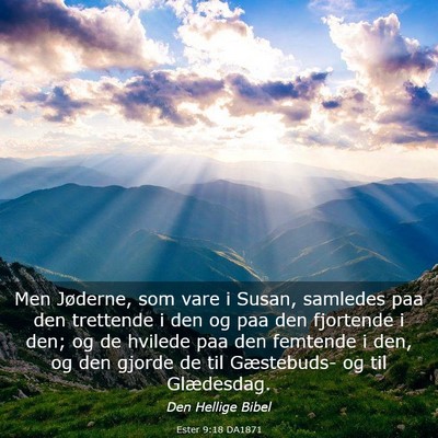 Picture 03 - Ester 9:18 DA1871 - Men Jøderne, som vare i Susan, samledes paa den - Bible Verse Picture
