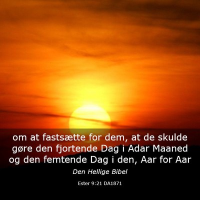 Picture 03 - Ester 9:21 DA1871 - om at fastsætte for dem, at de skulde gøre den - Bible Verse Picture