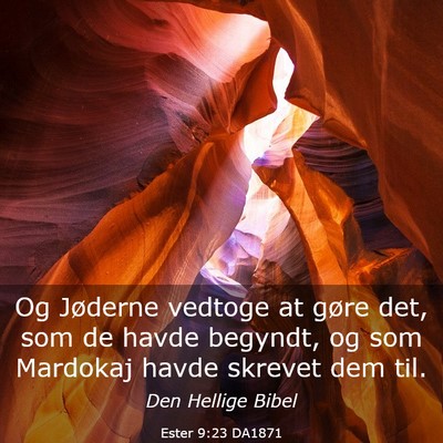 Picture 03 - Ester 9:23 DA1871 - Og Jøderne vedtoge at gøre det, som de havde - Bible Verse Picture