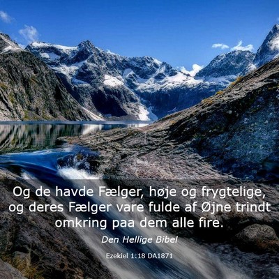 Picture 03 - Ezekiel 1:18 DA1871 - Og de havde Fælger, høje og frygtelige, og - Bible Verse Picture