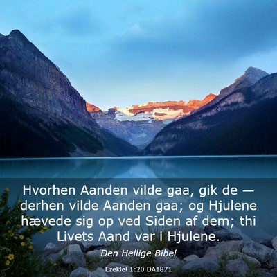 Picture 03 - Ezekiel 1:20 DA1871 - Hvorhen Aanden vilde gaa, gik de — derhen vilde - Bible Verse Picture