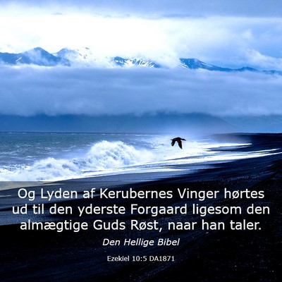 Picture 03 - Ezekiel 10:5 DA1871 - Og Lyden af Kerubernes Vinger hørtes ud til den - Bible Verse Picture
