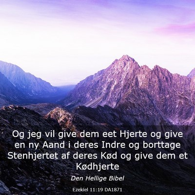 Picture 03 - Ezekiel 11:19 DA1871 - Og jeg vil give dem eet Hjerte og give en ny Aand - Bible Verse Picture