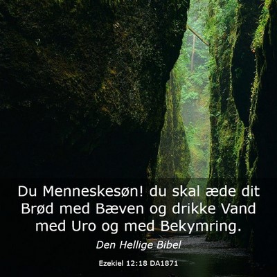 Picture 03 - Ezekiel 12:18 DA1871 - Du Menneskesøn! du skal æde dit Brød med - Bible Verse Picture
