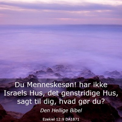 Picture 03 - Ezekiel 12:9 DA1871 - Du Menneskesøn! har ikke Israels Hus, det - Bible Verse Picture